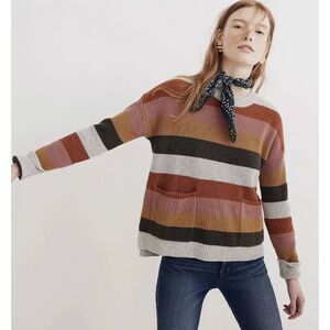 MADEWELL Patch Pocket Pullover Sweater in Walton Stripe